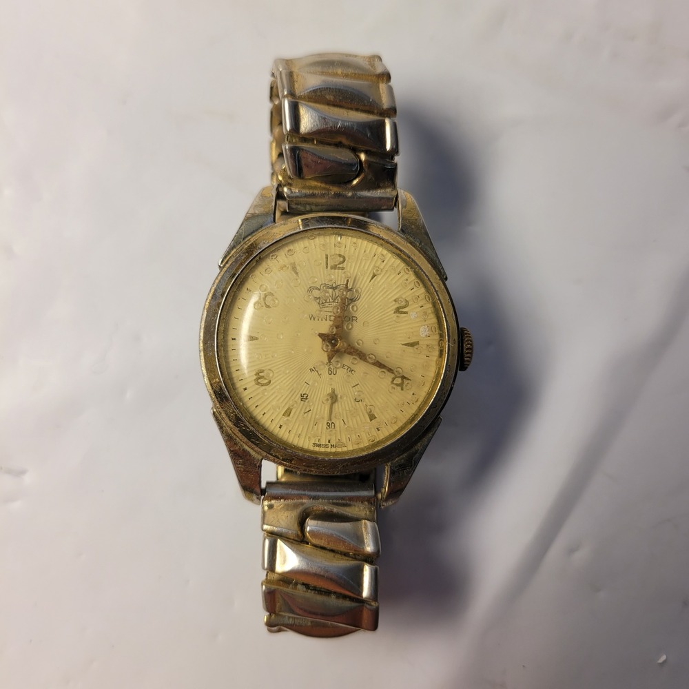 Windsor Watch Mechanical‎ Swiss Made Two-Tone Expansion Band Vintage